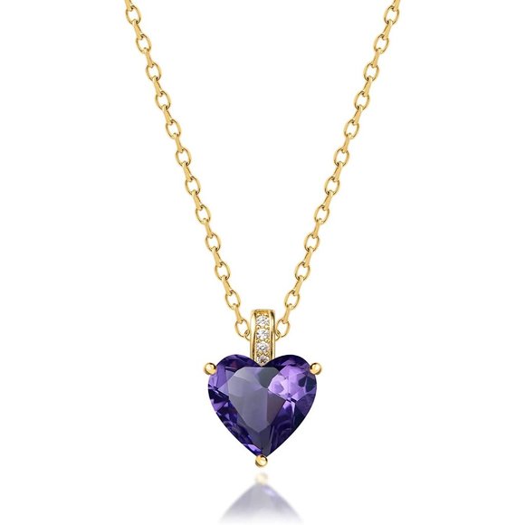 Jewelry - Genuine Birthstone Necklace for Girls Women, Heart Love Necklace for Twe…